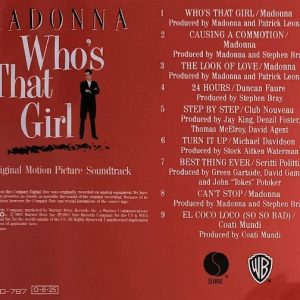 Madonna – Who's That Girl (Original Motion Picture Soundtrack) Cd Japonés