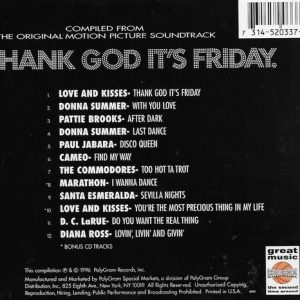 Thank God It's Friday - Original Motion Picture Soundtrack Cd