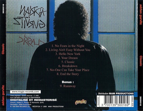 adrian gurvitz trasera Adrian Gurvitz – Classic Cd (Bonus Track)