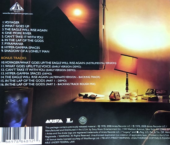alan parsons pyramid trasera The Alan Parsons Project – Pyramid Cd (Bonus Tracks)