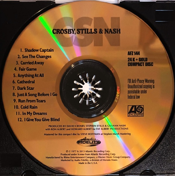 Crosby, Stills & Nash – CSN Cd (24 KT Gold Limited Edition)