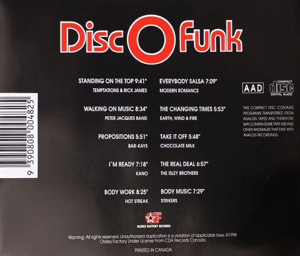 DiscOfunk Cd (Varios Artistas : Chocolate Milk - Hot Streak - Strikers)