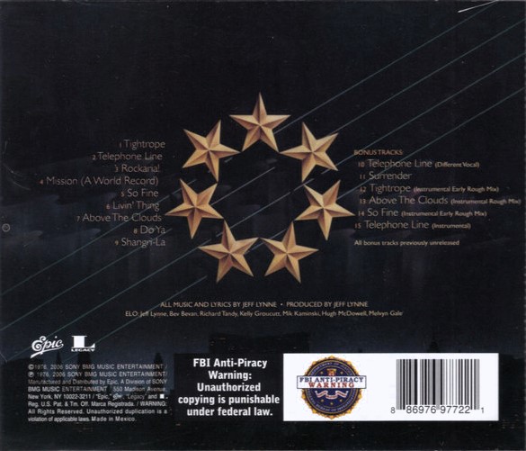 elo a new bonus trasera Electric Light Orchestra – A New World Record Cd (Bonus Tracks)