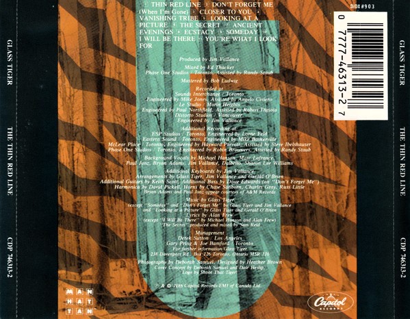 glass tiger trasera Glass Tiger – The Thin Red Line Cd