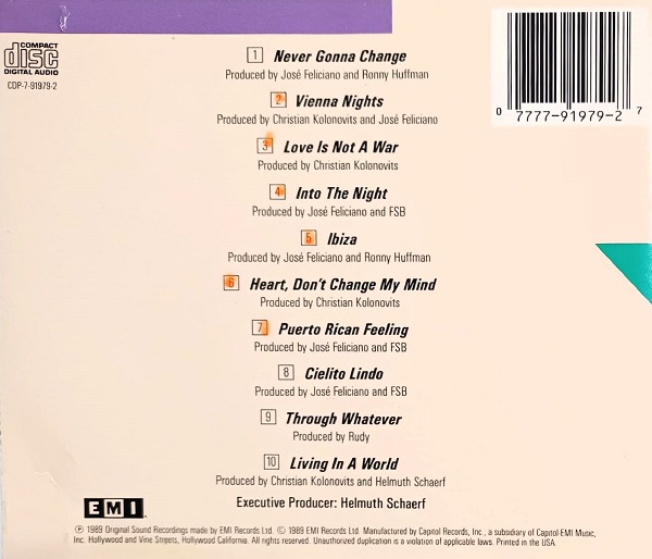 José Feliciano – I'm Never Gonna Change Cd