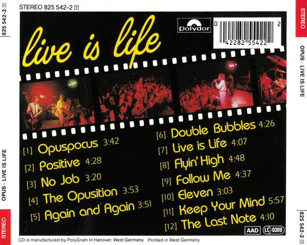 Opus – Live Is Life Cd