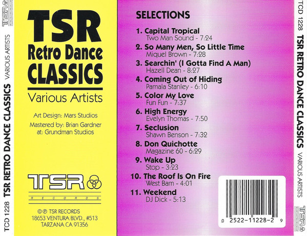 TSR Retro Dance Classics Cd (Varios Artistas : Magazine 60 - Two Man Sound - Miquel Brown)