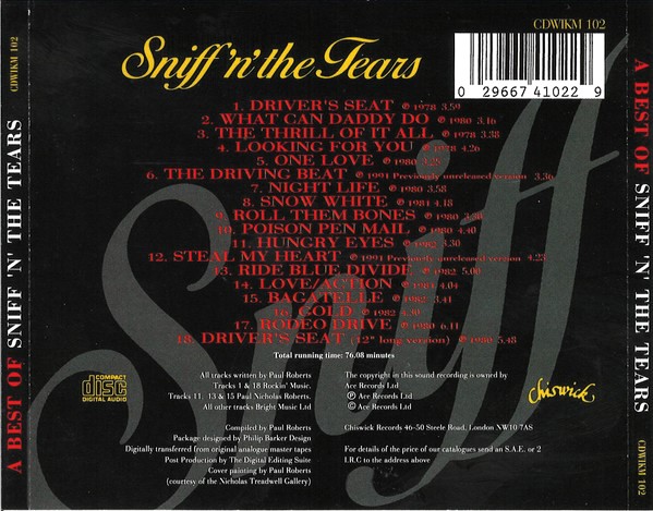 sniff trasera Sniff 'n' the Tears – A Best Of Cd (Bonus Track)
