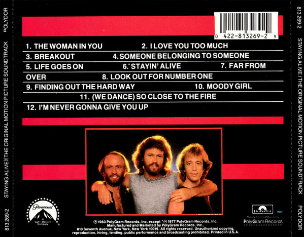 staying alive trasera Staying Alive Cd (Varios Artistas Incluye : Frank Stallone – Far From Over)