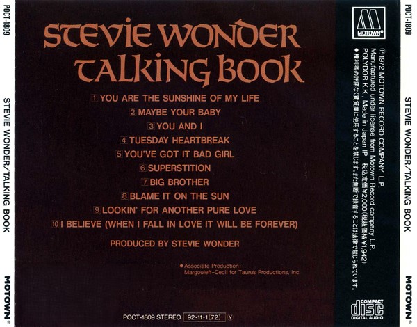 Stevie Wonder – Talking Book Cd Japonés