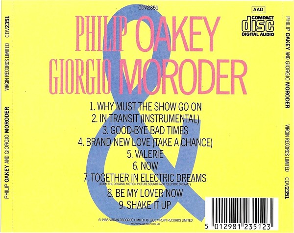 Philip Oakey & Giorgio Moroder – Philip Oakey & Giorgio Moroder Cd