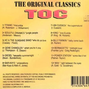 TOC - The Original Classics (Varios Artistas : Bernadette - Ian Cussick- Billy Rankin)