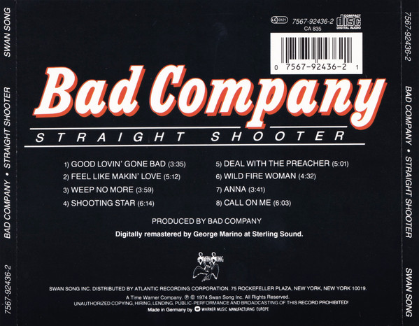 Bad Company – Straight Shooter Cd