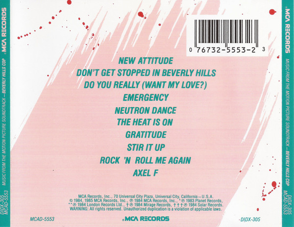 Beverly Hills Cop (Music From The Motion Picture Soundtrack) - Cd