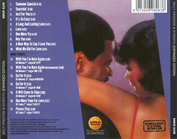 Billy Preston & Syreeta – Billy Preston & Syreeta Cd (Bonus Tracks)