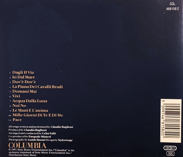 claudio baglioni oltre trasera Claudio Baglioni – Oltre Cd (Italiano - AOR)