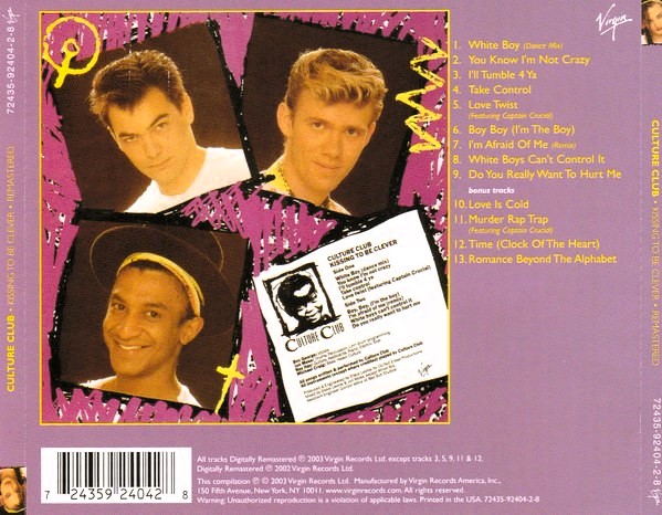 culture club kising trasera Culture Club – Kissing To Be Clever Cd (Bonus Tracks)