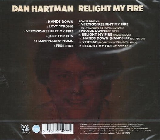 dan hartman relight trasera Dan Hartman – Relight My Fire Cd (Bonus Tracks 12")