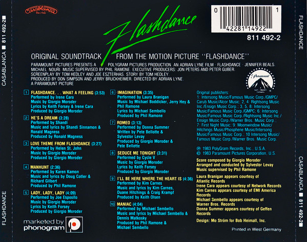 Flashdance (Original Soundtrack From The Motion Picture) Varios Artistas