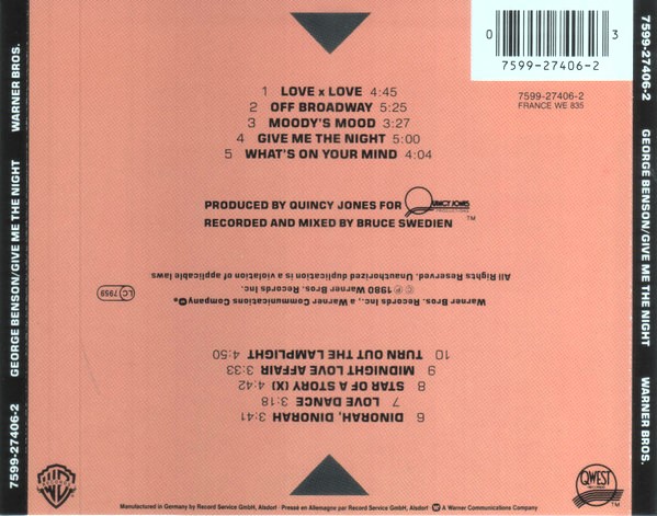 george benson give me trasera George Benson – Give Me The Night Cd