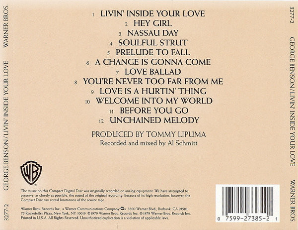 George Benson – Livin' Inside Your Love Cd