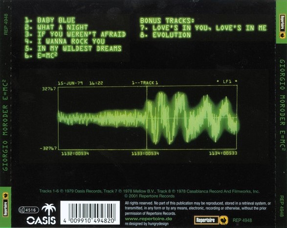 Giorgio Moroder – E=MC² Cd (Bonus Tracks)