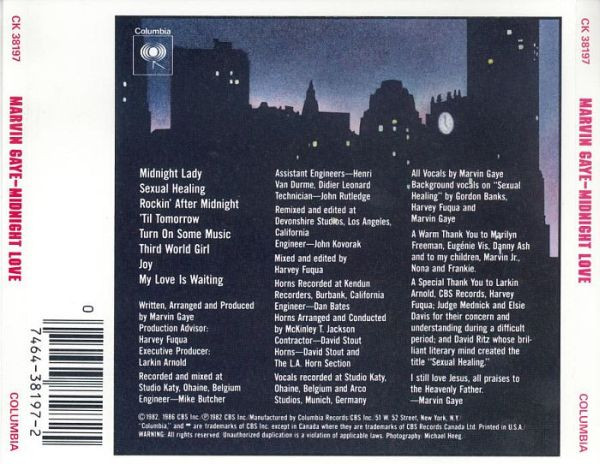 Marvin Gaye – Midnight Love Cd