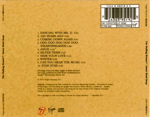 rolling stones goats trasera The Rolling Stones – Goats Head Soup Cd