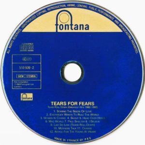 Tears For Fears – Tears Roll Down (Greatest Hits 82-92) Cd