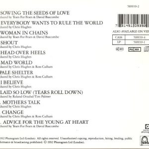 Tears For Fears – Tears Roll Down (Greatest Hits 82-92) Cd