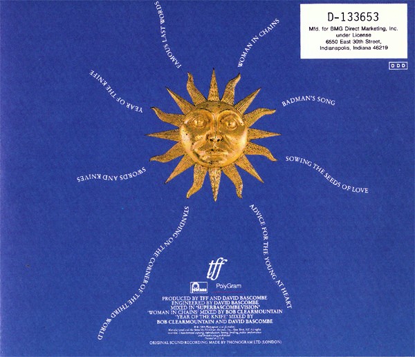 Tears For Fears – The Seeds Of Love Cd