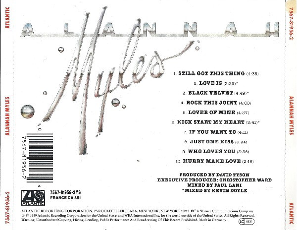 Alannah Myles – Alannah Myles Cd (AOR)