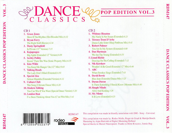 Dance Classics - Pop Edition Vol. 3 Cd (Varios Artistas : 12", Extended & Remixes)