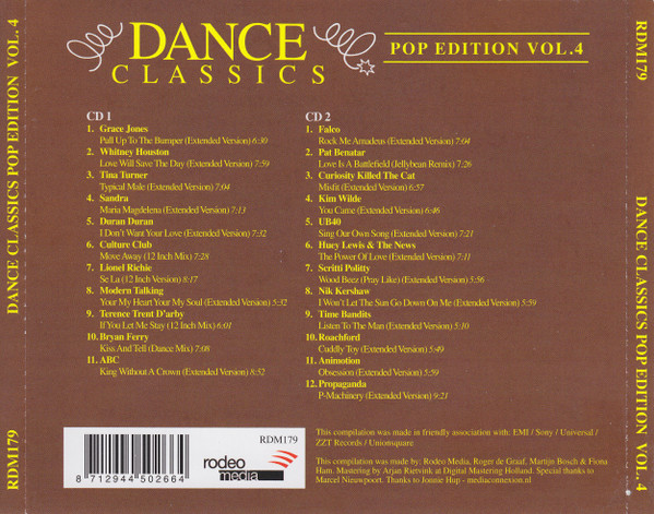 Dance Classics - Pop Edition Vol. 4 Cd (Varios Artistas : 12", Extended & Remixes)