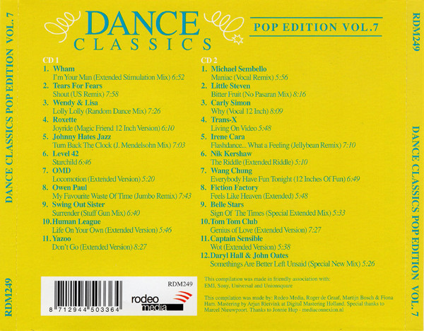Dance Classics - Pop Edition Vol. 7 Cd (Varios Artistas : 12", Extended & Remixes)