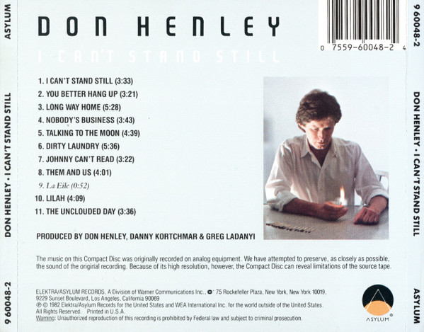 Don Henley – I Can't Stand Still Cd (Jewel Case)