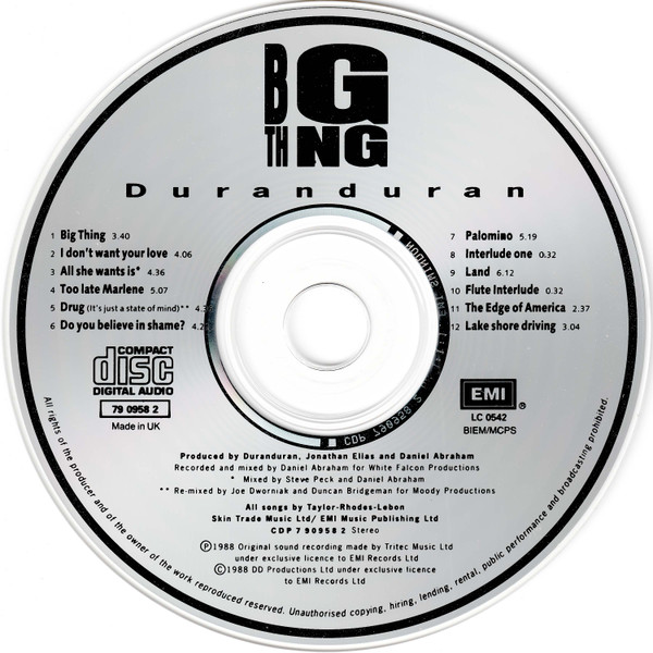 Duran Duran – Big Thing Cd
