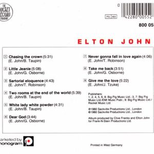 Elton John – 21 At 33 Cd