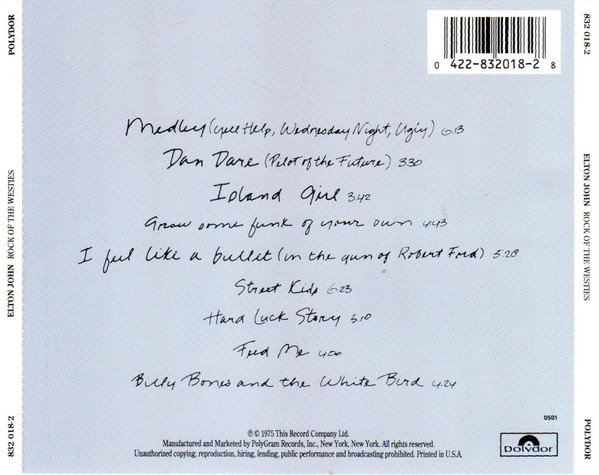 Elton John – Rock Of The Westies Cd
