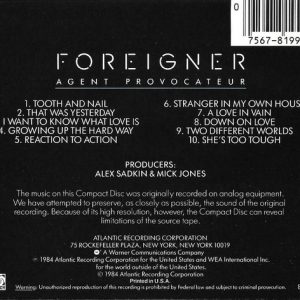 Foreigner – Agent Provocateur Cd (Usa)