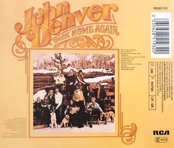 John Denver – Back Home Again Cd