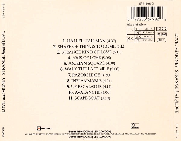 Love And Money – Strange Kind Of Love Cd