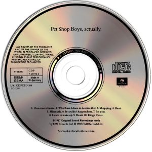 Pet Shop Boys – Actually Cd (West Germany)