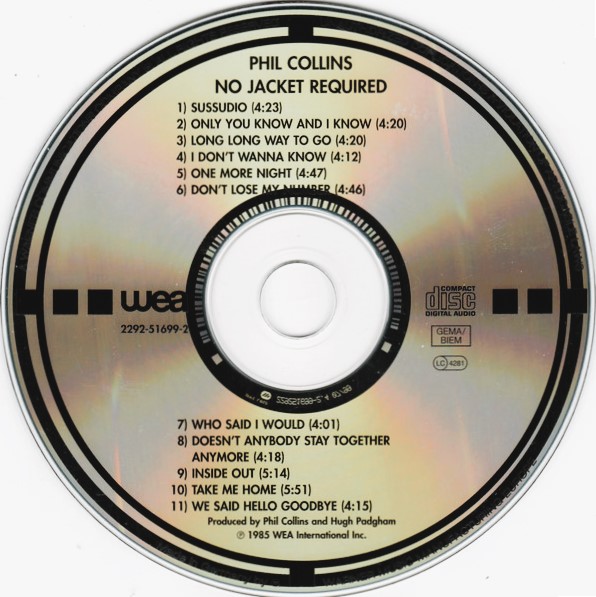 Phil Collins – No Jacket Required Cd