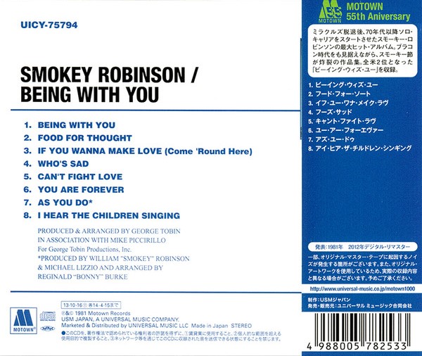 Smokey Robinson – Being With You Cd Japonés