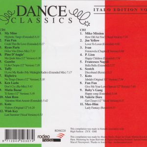 Dance Classics - Italo Edition Vol. 1 Cd (Varios Artistas : 12", Extended & Remixes / Pino D'Angio - Righeira - Ivan)