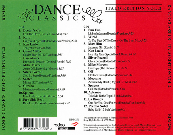 Dance Classics - Italo Edition Vol. 2 Cd (Varios Artistas : 12", Extended & Remixes / Spagna - La Bionda)