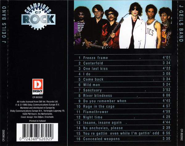 J. Geils Band – Champions Of Rock Cd Compilación (Incluye : Concealed Weapons)