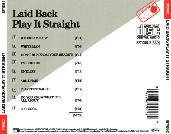 Laid Back – Play It Straight Cd