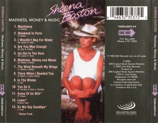Sheena Easton – Madness, Money And Music Cd (Bonus Tracks)